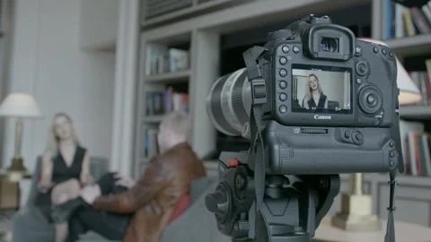 Behind the Scenes Video Production of an Interview Stock Footage 343969189