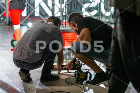 Behind the scenes of video production or video shooting Stock-Fotos