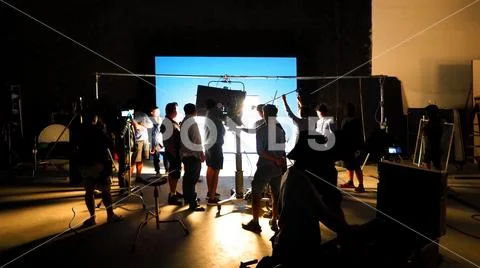 Behind the scenes of video production shooting studio Stock-Fotos