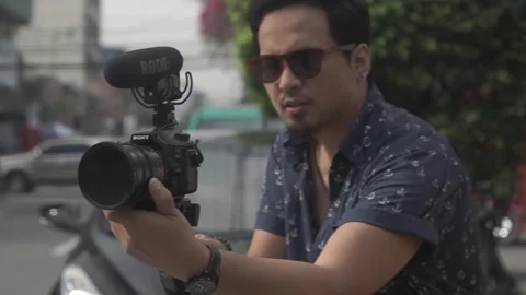 Behind The Scenes of a Vlog Stock Footage 243095391