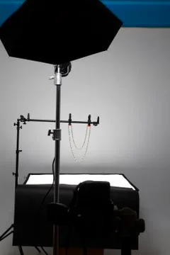 Behind scenses of lighting setup Stock Photos