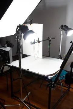 Behind scenses of lighting setup Stock Photos