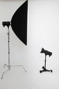 Behind scenses of lighting setup Stock Photos