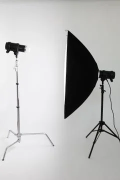 Behind scenses of lighting setup Foto stock