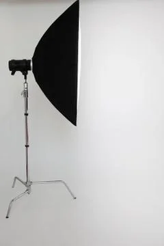 Behind scenses of lighting setup Stock Photos