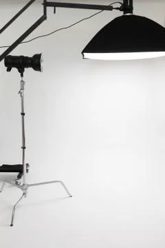 Behind scenses of lighting setup Stock Photos