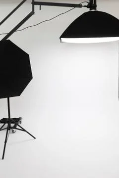 Behind scenses of lighting setup Foto stock