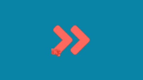 Behind the squares appears the symbol angle double right. In - Out. Alpha Stock Footage 101637041