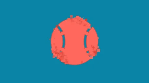 Behind the squares appears the symbol baseball ball. In - Out. Alpha channel Stock Footage 101637888