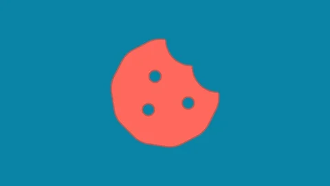 Behind the squares appears the symbol cookie bite. In - Out. Alpha channel Stock Footage 102172943