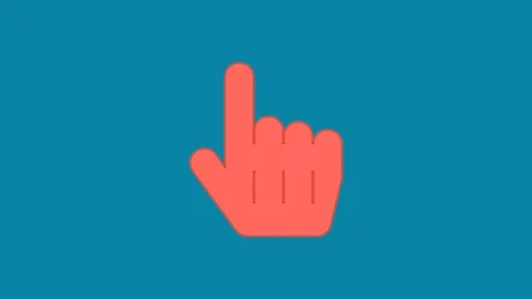 Behind the squares appears the symbol hand pointer. In - Out. Alpha channel Stock Footage 102349726
