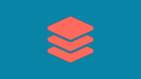 Behind the squares appears the symbol layer group. In - Out. Alpha channel Stock Footage 102532604