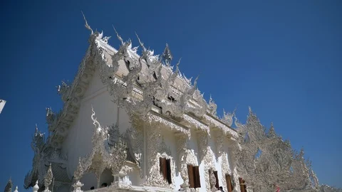 Behind the thailand white temple Stock Footage 86204486
