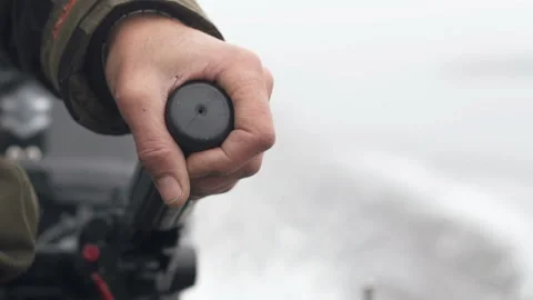 Behind the tiller of a motorboat Vídeo Stock 112388778
