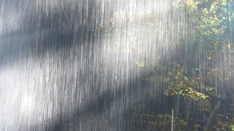Behind the waterfall Stock Footage 43703897