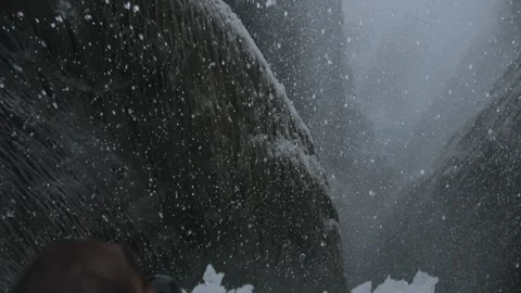 Behind a waterfall Stock Footage 272361210