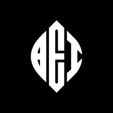 BEI circle letter logo design with circle and ellipse shape. BEI ellipse lett Stock Illustration