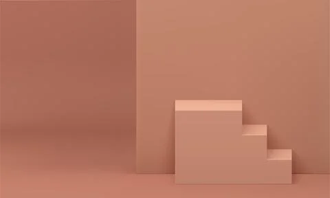 Beige 3d staircase level basic foundation win ceremony celebration progress.. Stock Illustration