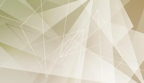 Beige abstract background with geometric crystal shapes and thin white vector Stock Illustration