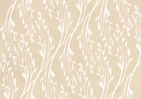 Beige abstract background, white contours of plants Stock Illustration