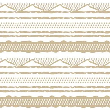 Beige abstract cute horizontal Seamless repeat border pattern. Random rough,  Stock Illustration