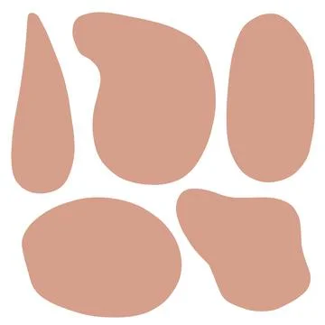 Beige abstract hand drawn spots on a white background. Set of elements for de Illustrazione stock