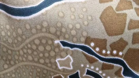 Beige Abstract Patterned Fabric Design Stock Photos