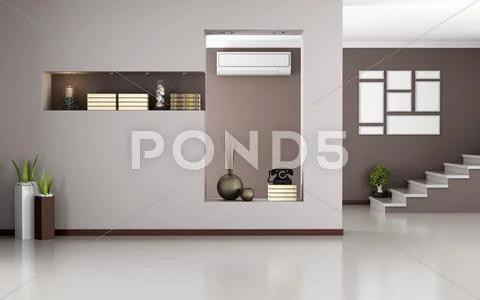 Beige and brown modern interior Stock Illustration
