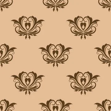 Beige and brown seamless pattern イラスト素材