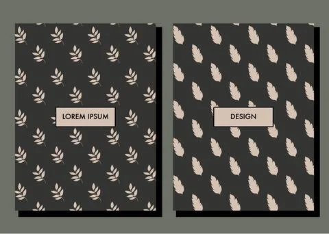 Beige and green pattern illustration cover for book, invitation Stock Illustration