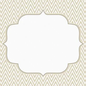 Beige and white chevron zigzag frame background Illustrazione stock