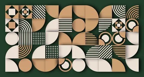 Beige and White Geometric Abstract Pattern Stock Illustration