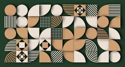 Beige and White Geometric Abstract Pattern Stock Illustration
