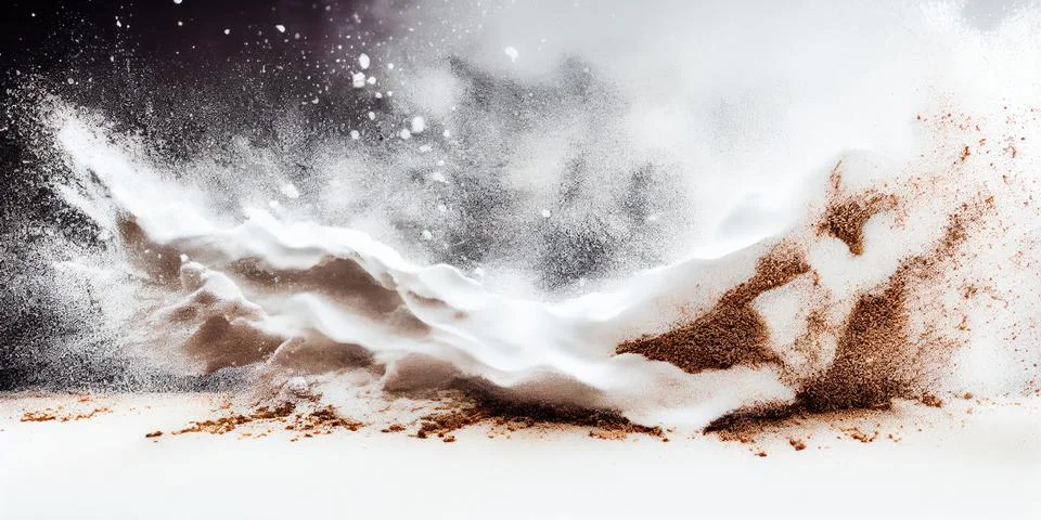 Beige and white powder explosion abstract background. 스톡 일러스트