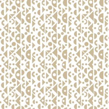 Beige and white Seamless repeat pattern with small empty circles, jagged line Stock Illustration