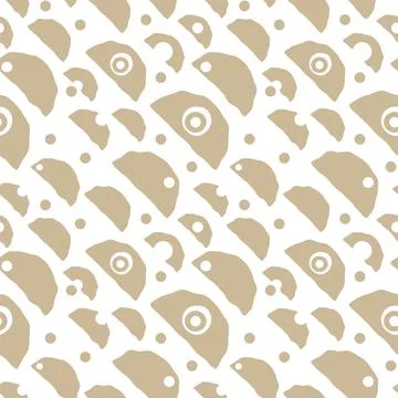 Beige and white Seamless repeat pattern with half circle and small empty circ イラスト素材
