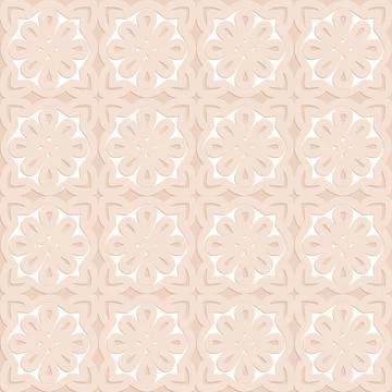 Beige arabic seamless pattern, elegant embossed background for design and dec Stockillustratie