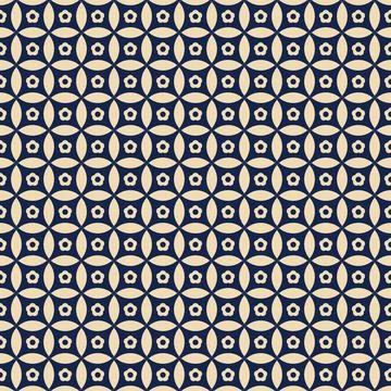Beige Asian seamless ornament pattern. Indigo blue japanese seamless pattern Stock Illustration