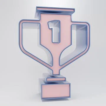 Beige Award cup with golf icon isolated on grey background. Winner trophy s.. Stock Illustration