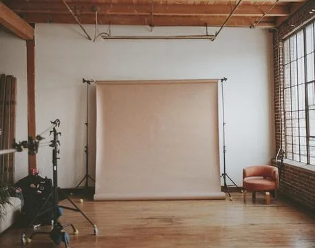 Beige backdrop at a cool industrial Stock Photos