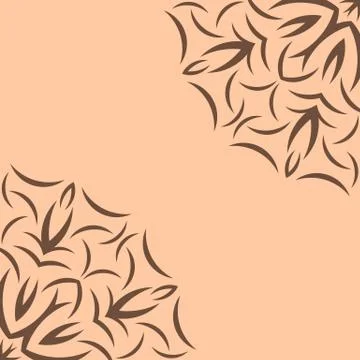 Beige background with brown flower pattern Stock Illustration