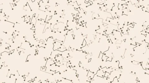 Beige background covered with scattered brown geometric lines and dots creati Illustration