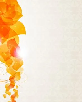 Beige background with orange petals pattern Stock Illustration