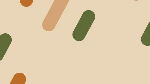 Beige background with scattered rounded rods in olive, orange, and tan tones  Stock Illustration