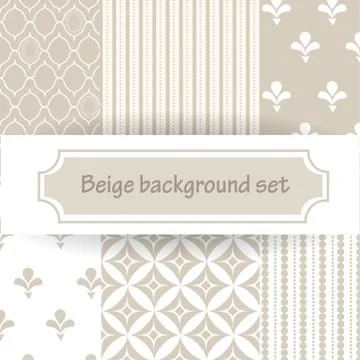 Beige background set Stock Illustration