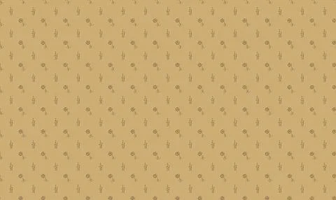Beige background with small cactus pattern for design Stock Illustration