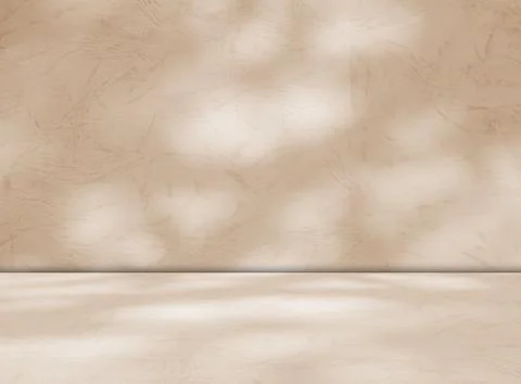 Beige background summer studio room autumn brown minimal wall floor Stock Photos