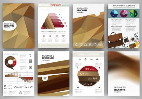 Beige backgrounds and abstract concept infographics and icons Stock Illustration