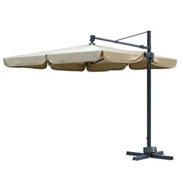 Beige beach umbrella Ilustração Stock