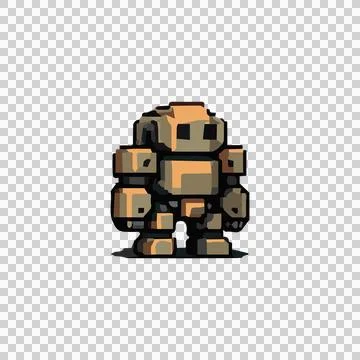 Beige Block Bot Design Vector Stock Illustration